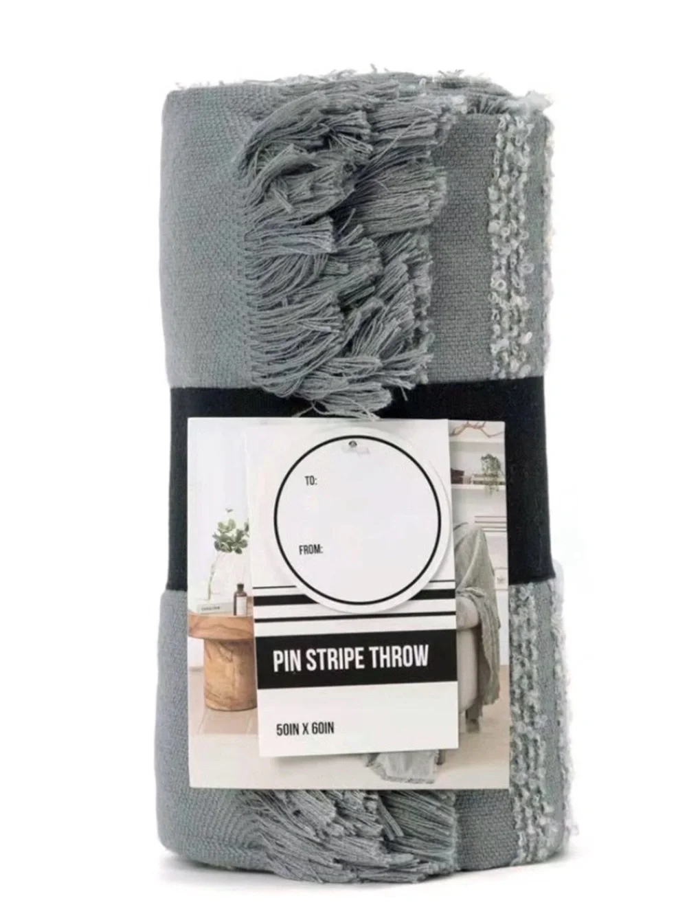 Pin Stripe Throw Blanket - Gray